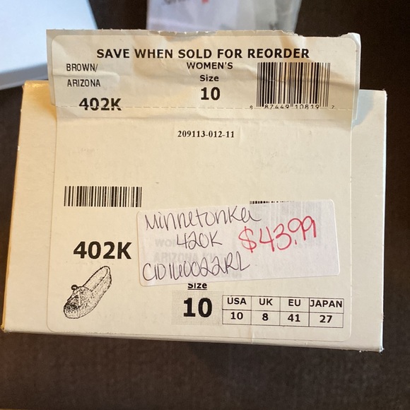 Minnetonka Rust Leather Mocs with Colorful Aztec Accents Women's 10 Worn Once - Picture 9 of 9